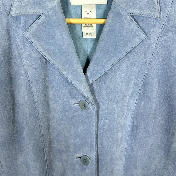 Liz Claiborne 100% Suede Women’s Blazer Size Medium Petite - Picture 6 of 12